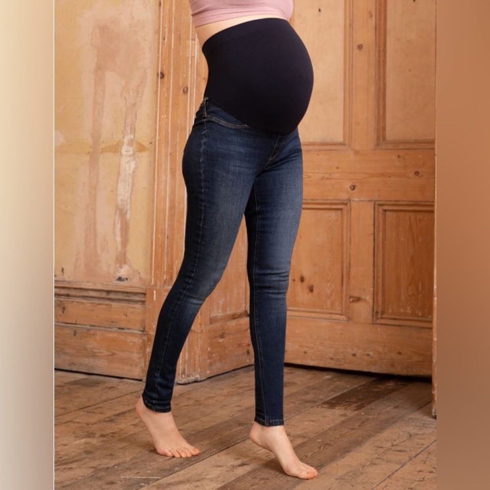 Seraphine Dark Over Bump Super Skinny Maternity Jeans